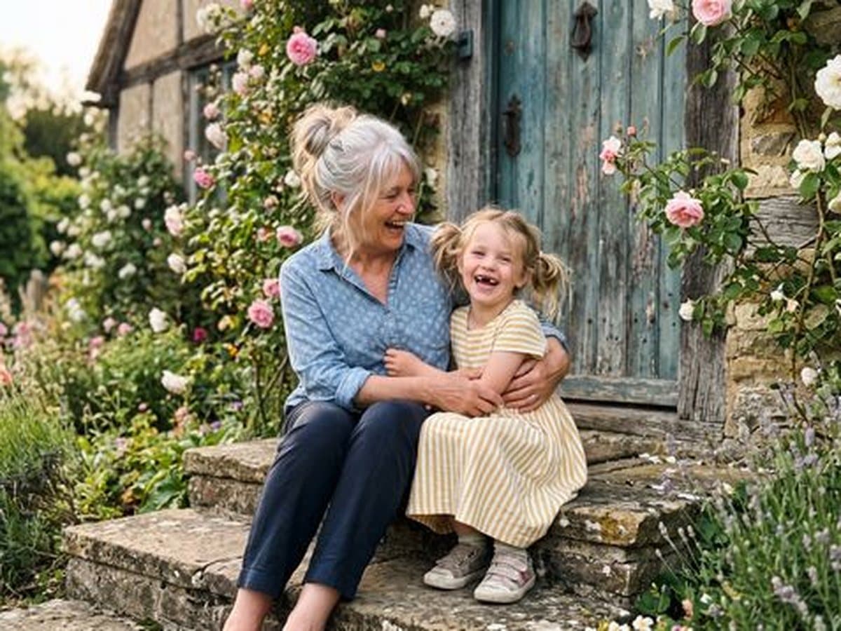A grandmother laughing with her granddaughter